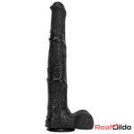 14.76in Extra Long Huge Black Soft Liquid Silicone Horse Cock Large Dildo Real Dildo