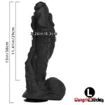 11.41in 12.6in 15in Super Big Silicone Soft Black Fantasy Massager Dildo Real Dildo