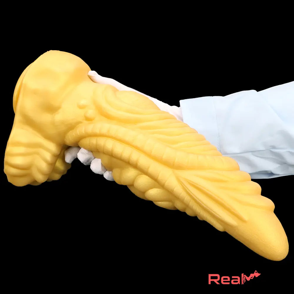 14.56in Gold Liquid Large Soft Long Fantasy Silicone Male Female Dildo - Real Dildo