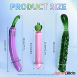 6.2in 7.5in 7.7in Discreet Colors Fruit Vegetable Crystal Glass Anal Plug Dildo Real Dildo
