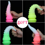 6.42in 7.48in 8.66in Fluorescent Octopus Tentacle Soft Dildo Female Sex Toy - Real Dildo