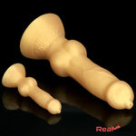 3.81in 7.48in Gold Silicone Soft Small Dog Dildo For Anal Vaginal Sex Love Real Dildo