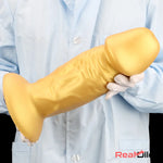 13.38in Super Long Big Silicone Soft Gold Dildo Vaginal Orgasm Masturbator Real Dildo