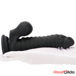 8.07in Big Black Weird Double Layer Silicone Soft Scale Caterpillar Dildo Real Dildo