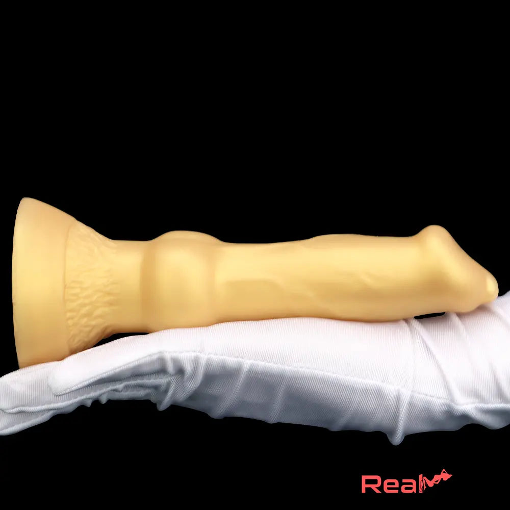 3.81in 7.48in Gold Silicone Soft Small Dog Dildo For Anal Vaginal Sex Love Real Dildo