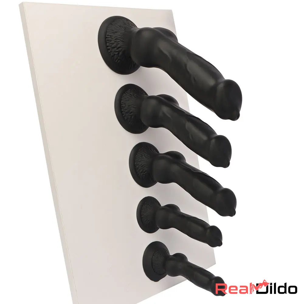 7.28in 7.48in 9.64in 10.62in 13in Big Black Silicone Dog Cock Animal Dildo Real Dildo