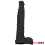 14.76in Extra Long Huge Black Soft Liquid Silicone Horse Cock Orgasm Dildo Real Dildo