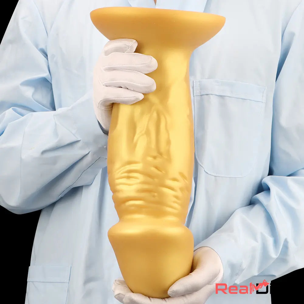 13.38in Super Long Big Silicone Soft Gold Dildo Vaginal Orgasm Masturbator Real Dildo