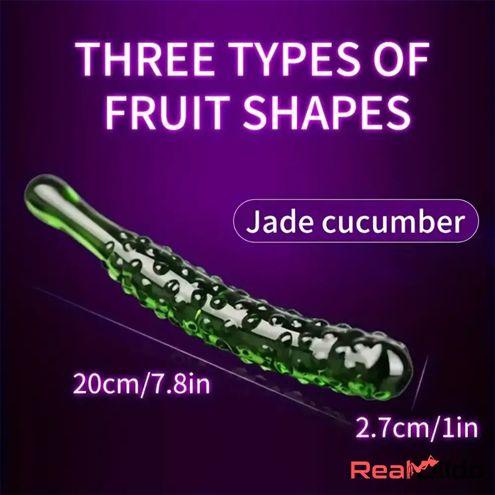 6.2in 7.5in 7.7in Discreet Colors Fruit Vegetable Crystal Glass Anal Plug Dildo Real Dildo
