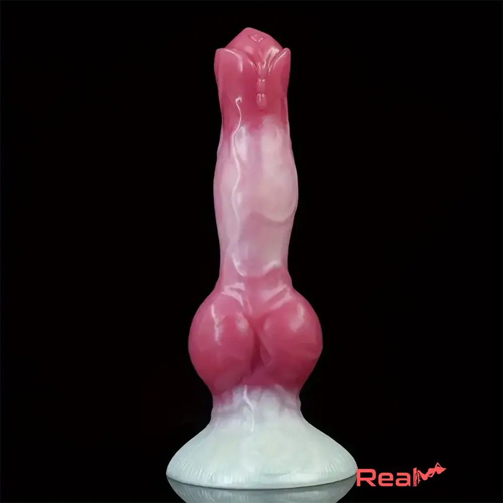 8.03in Fantasy Big Dog Knot Silicone Soft Dildo For G-Spot Stimulation Play Real Dildo