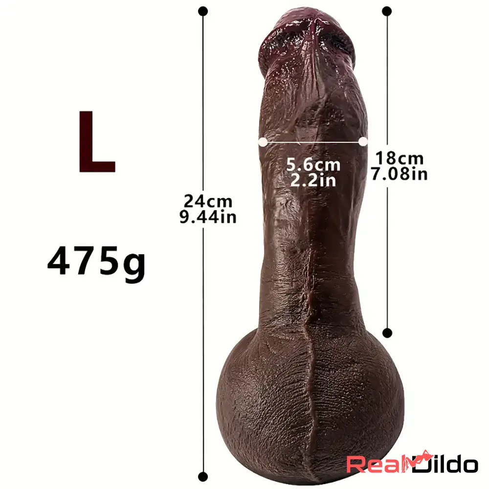 8.07in 8.66in 9.44in Ebony Silicone Soft Real Big Dildo For Pleasure Women Real Dildo