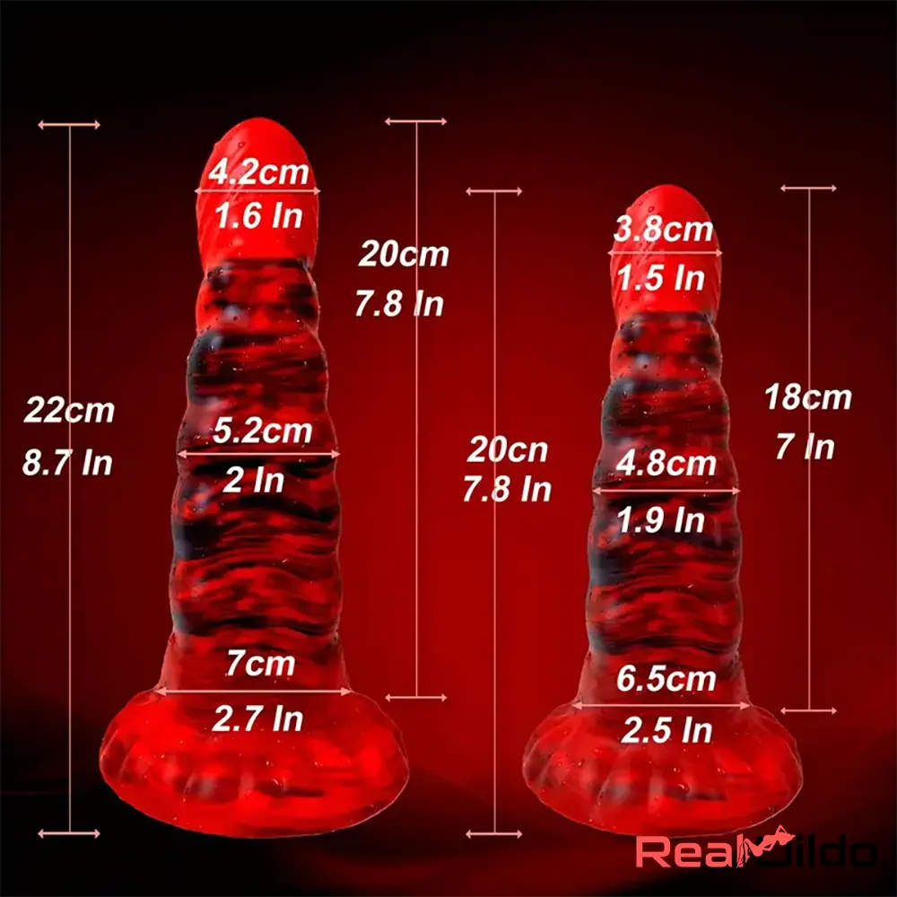 8.7in Fantasy Big Silicone Soft Fat Dildo For G-Spot Anal Hands-Free Play Real Dildo