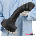 10.63in 12.6in 13.77in Silicone Big Soft Curved Black Dildo With Big Head Real Dildo