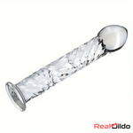 6.9in Clear Real Glass Crystal Dildo For G-Spot Male Female Masturbator - Real Dildo