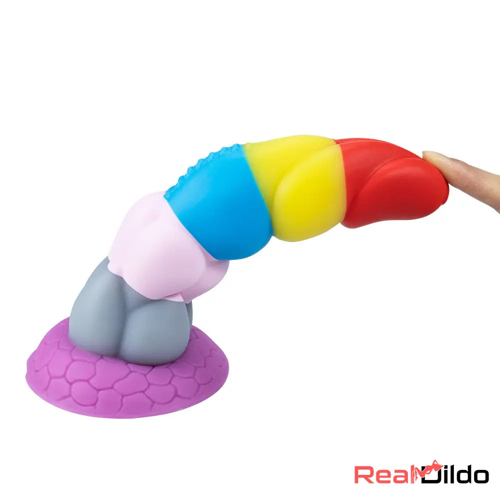 8.66in Silicone Rainbow Soft Big Dildo For Gay LGBT Adults Sex Toy Real Dildo