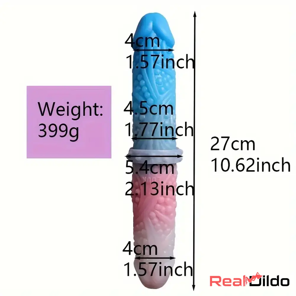 10.62in Tortoise Penis Silicone Soft Large Double-headed Fantasy Dildo Real Dildo