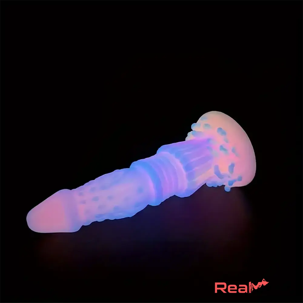 8.46in Fantasy Luminous Monster Silicone Soft Dildo Anal Opener Cock Real Dildo