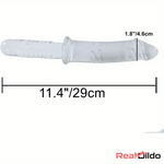11.4in Realistic Clear Glass Crystal Dildo For Hands-Free G Spot Love Real Dildo