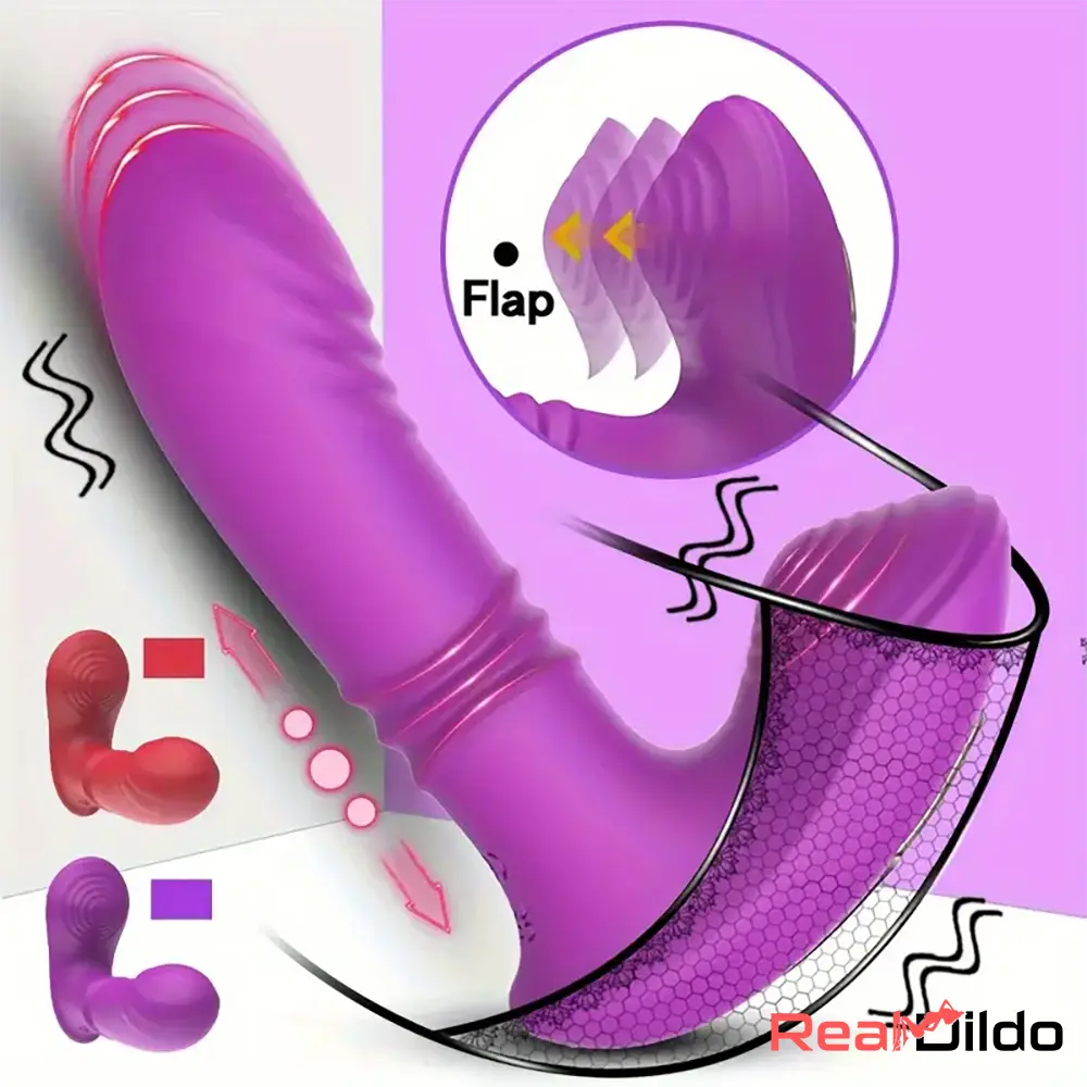 5.7in Automatic Thrusting Flapping Wearable Dildo G Spot Female Vibrator - Real Dildo