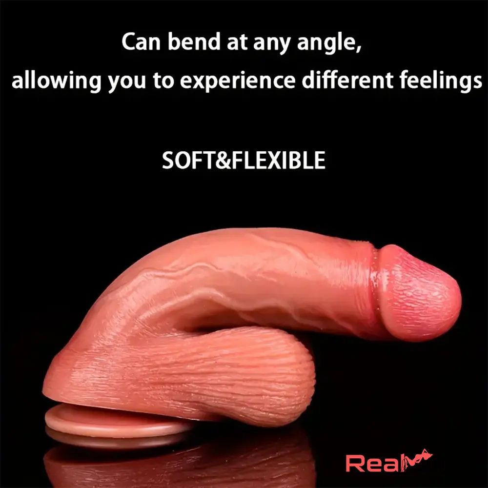 8.66in Soft Real Big Silicone Curved G Spot Dildo For Hands Free Play Penis Real Dildo