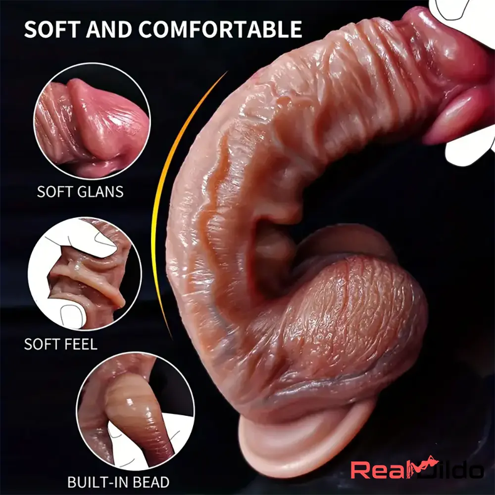 7.08in 8.27 Silicone Soft Real Dildo For Vagina Dilator With Sliding Skin - Real Dildo