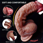 7.08in 8.27 Silicone Soft Real Dildo For Vagina Dilator With Sliding Skin - Real Dildo