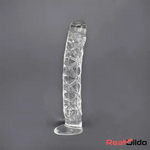 6.5in Clear Unisex Glass Crystal Dildo For Female Suction Cup Sex Toy - Real Dildo