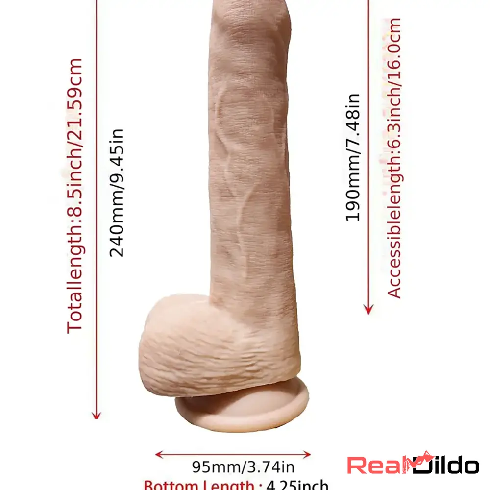 9.45in Large Realistic Female Male Flesh Like Uncut Dildo With Suction Cup Real Dildo