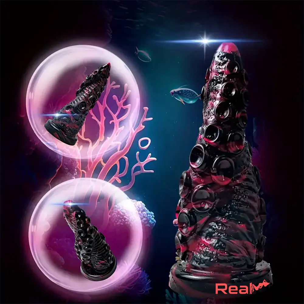 7.87in Fantasy Monster Octopus Tentacle Silicone Ergonomic Cock Dildo Real Dildo