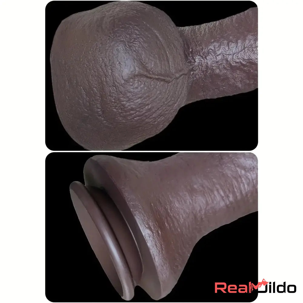 9.44in Lifelike Ebony Fat Silicone Large Soft Women Dildo With Suction Cup Real Dildo