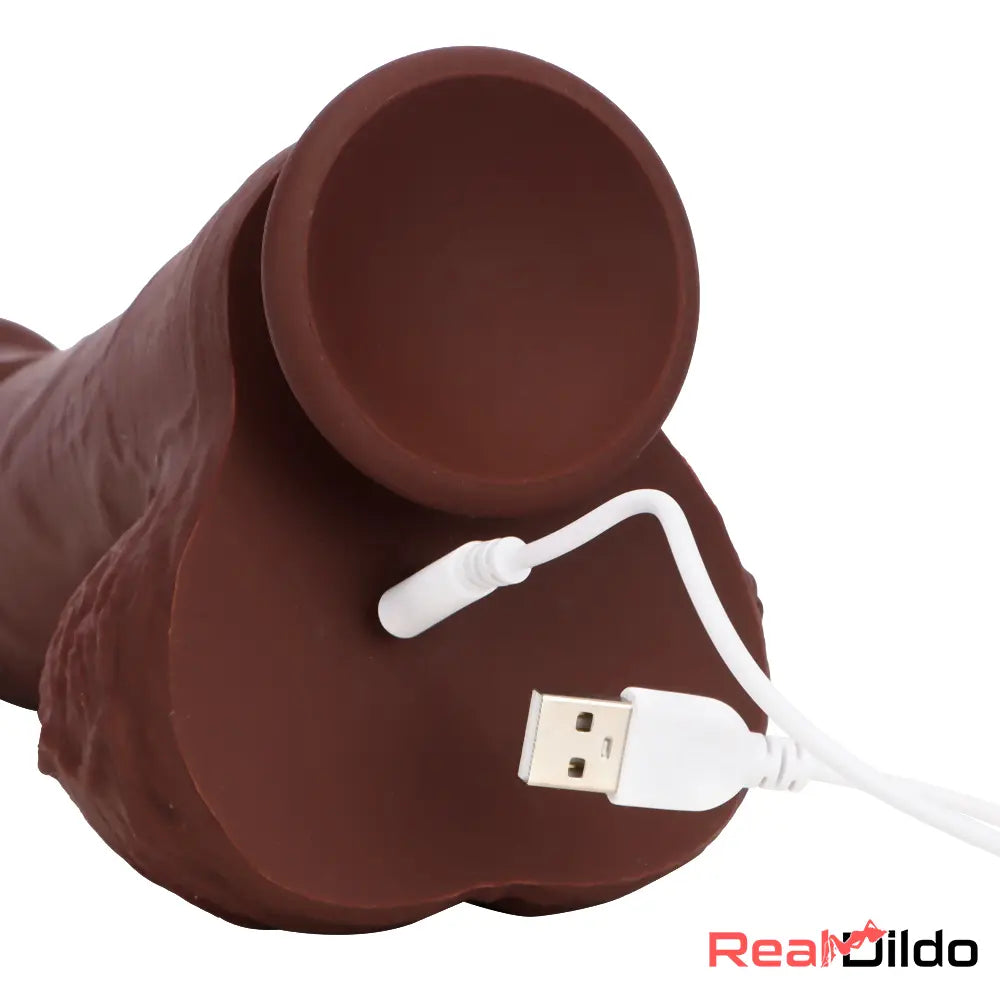 9.84in Realistic Remote Control Auto Heating Thrusting Vibrating Cock Dildo Real Dildo