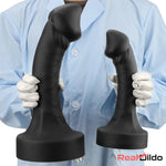 10.63in 12.6in 13.77in Silicone Big Soft Curved Black Dildo With Big Head Real Dildo