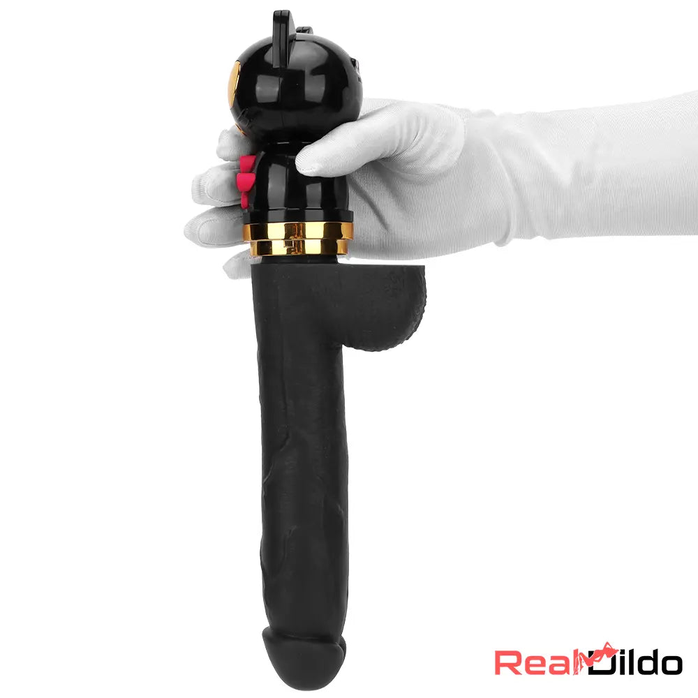 7.87in Cat Warming Thrusting Vibrating Remote Gun Sex Dildo Machine - Real Dildo