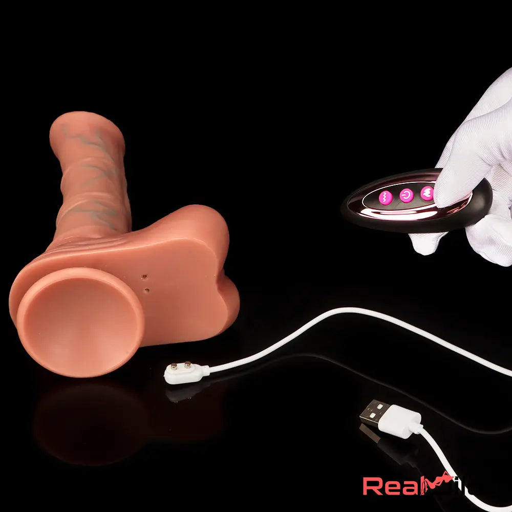 8.85in 4in1 Heating Thrusting Vibrating Rotation Remote Horse Anal Dildo Real Dildo