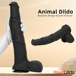 14.76in Extra Long Huge Black Soft Liquid Silicone Horse Cock Orgasm Dildo Real Dildo