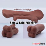 6.3in Premium 3D Real Silicone Flexible Ebony Dildo Soft Pocket Pussy Real Dildo