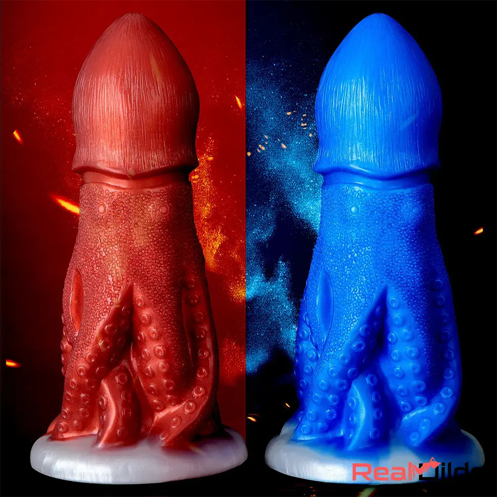 8.26in Fantasy Big Octopus Tentacle Silicone Soft Dildo Anal Masturbator Real Dildo