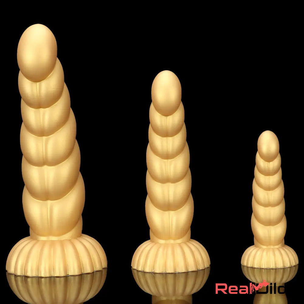 5.51in 7.87in 10.23in Gold Silicone Soft Fantasy Alien Dildo For Anal Orgasm Real Dildo