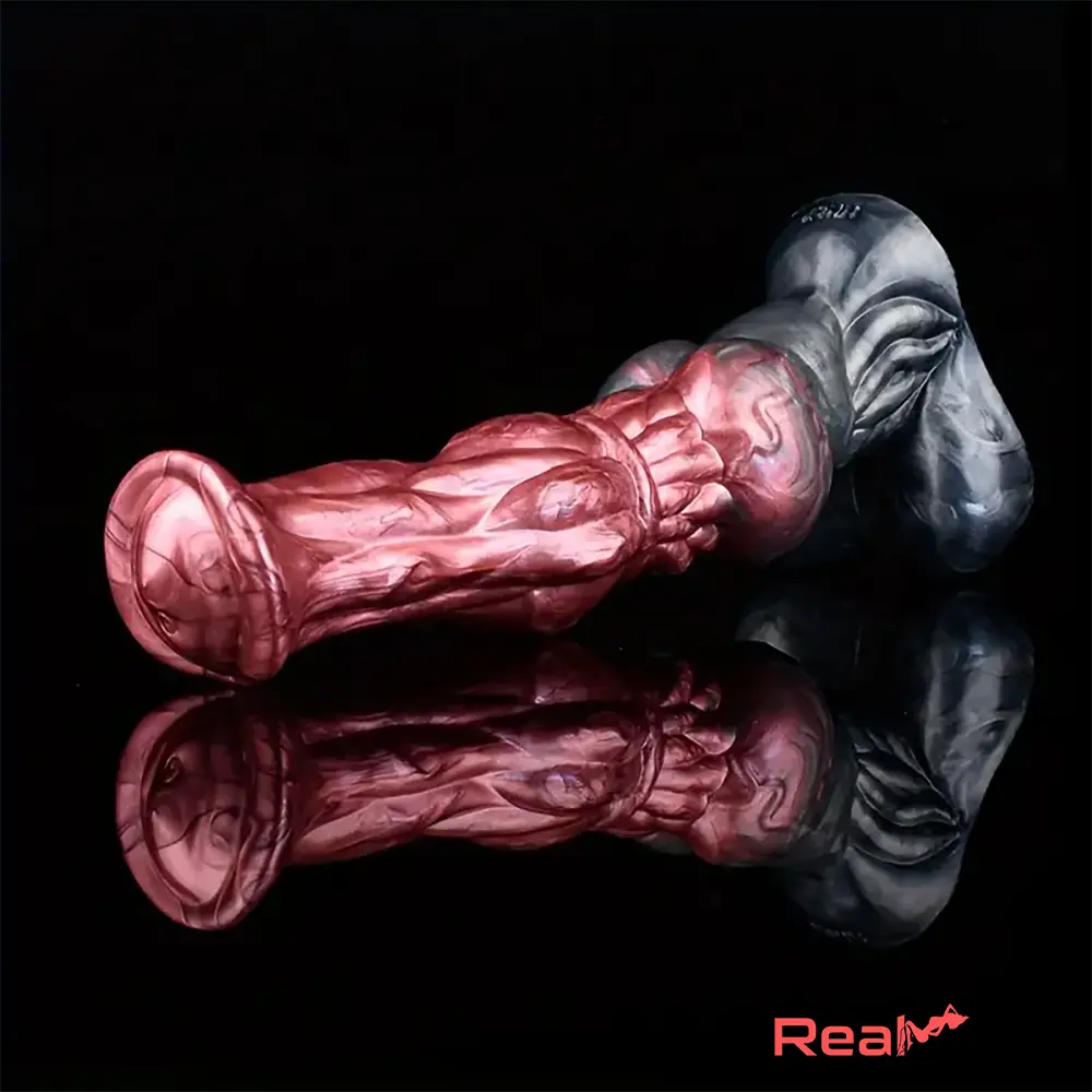 10.23in Large Animal Horse Cock Fantasy Silicone Soft Knotted Dildo Real Dildo