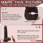 8.6in Soft Big Silicone Thrusting Vibrating Heating Remote Ebony Auto Dildo Real Dildo