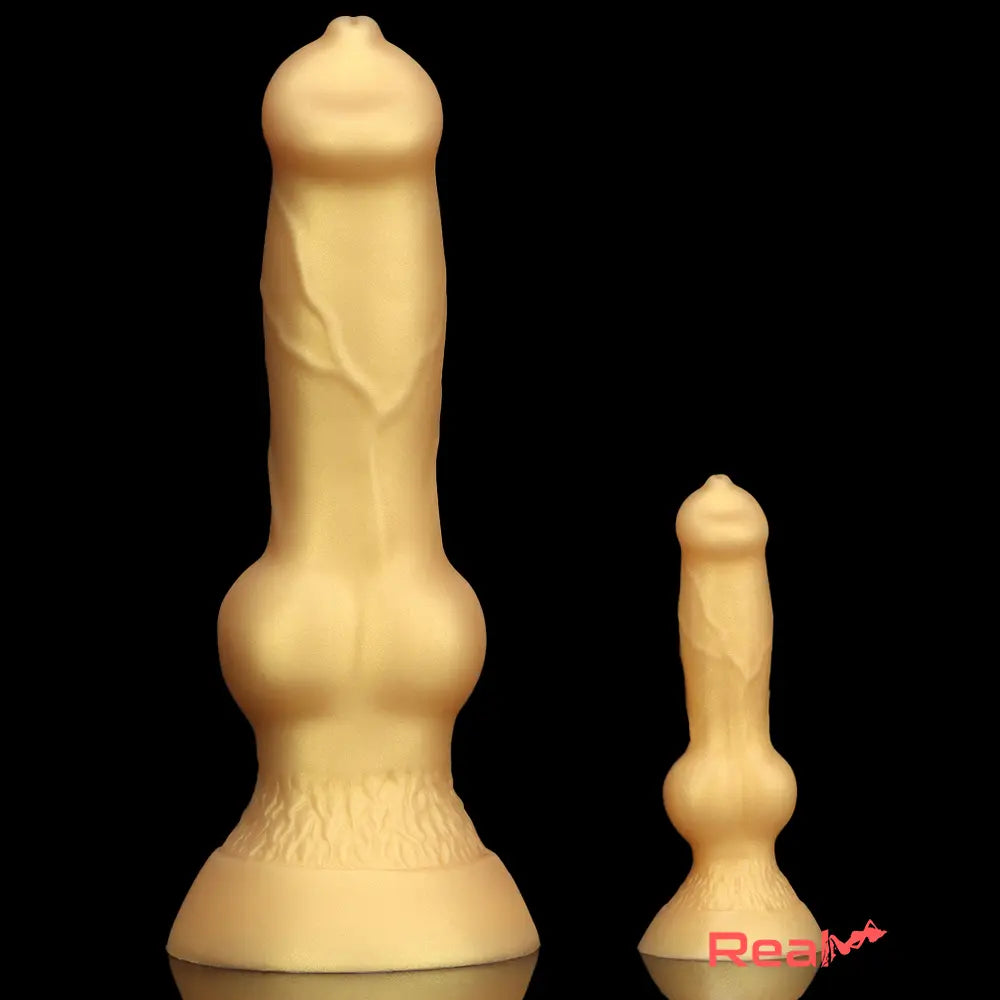 3.81in 7.48in Gold Silicone Soft Small Dog Dildo For Anal Vaginal Sex Love Real Dildo