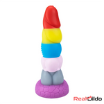 8.66in Silicone Rainbow Soft Big Dildo For Gay LGBT Adults Sex Toy Real Dildo
