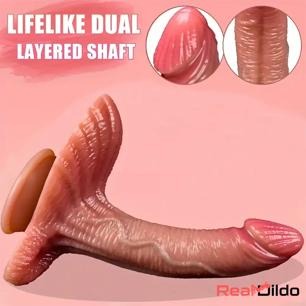 8.26in Soft Real Big Looking Silicone Women Dildo For Hand-Free Anal Play Real Dildo