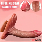 8.26in Soft Real Big Looking Silicone Women Dildo For Hand-Free Anal Play Real Dildo