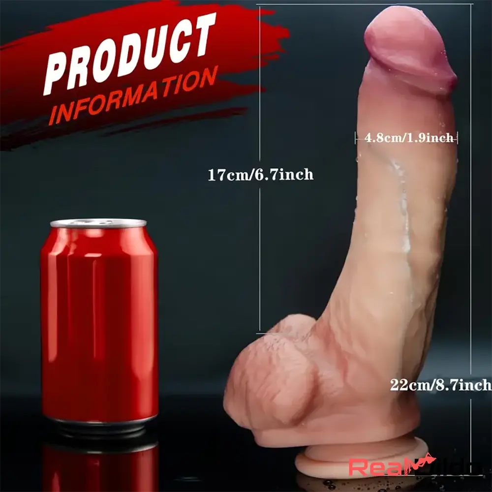 8.7in Superb Soft Sensation Real Silicone Dual Layer Dildo For Adults Sex Real Dildo