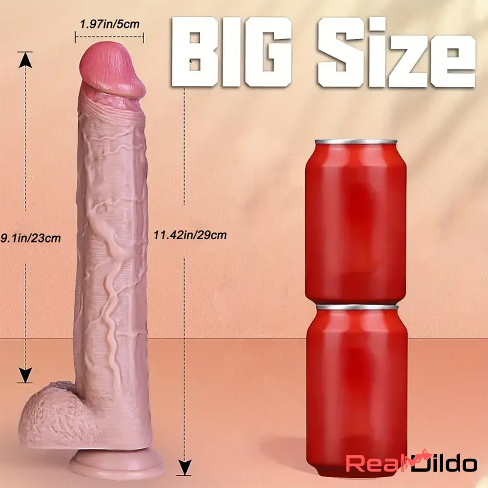 11.42in Realistic Large Silicone Soft Skin Feel Dildo Personal Sex Toy Real Dildo