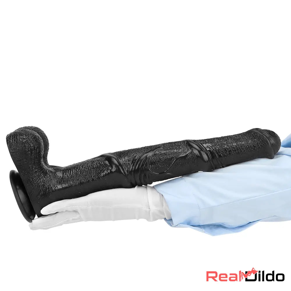 14.76in Extra Long Huge Black Soft Liquid Silicone Horse Cock Large Dildo Real Dildo