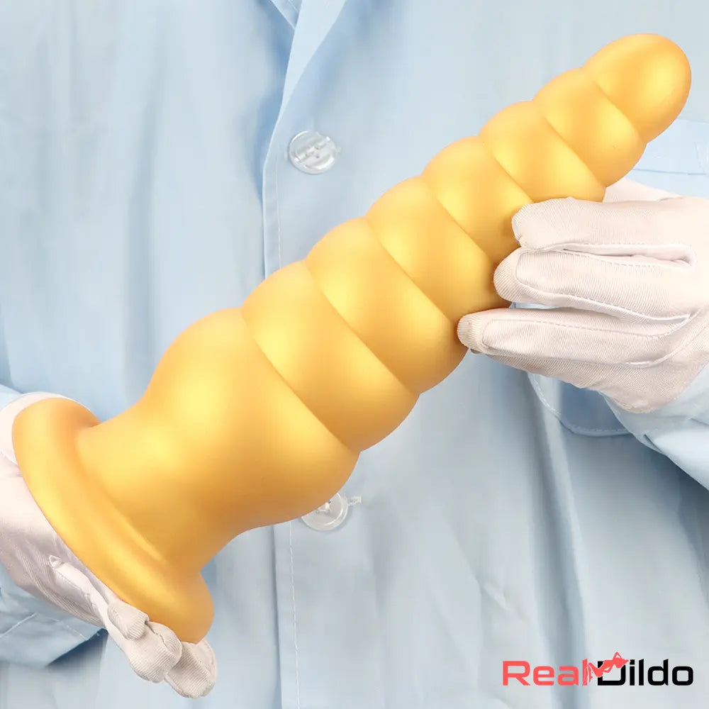 10.63in Soft Silicone Big Gold Butt Plug Dildo For Anal Expansion Toy Real Dildo