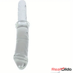 11.4in Realistic Clear Glass Crystal Dildo For Hands-Free G Spot Love Real Dildo