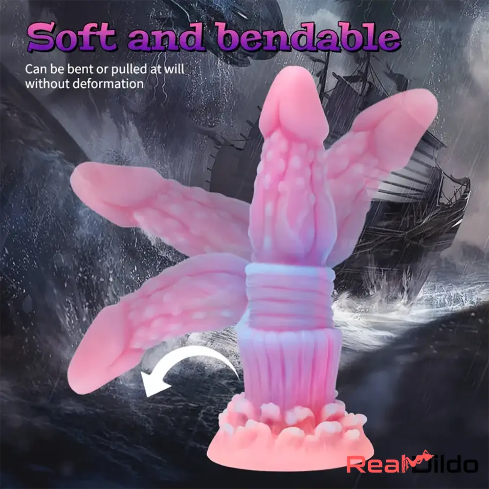8.46in Fantasy Luminous Monster Silicone Soft Dildo Anal Opener Cock Real Dildo